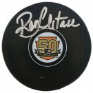 Ron Hextall Signed Philadelphia Flyers 50th Anniversary Replica Puck JSA+SI