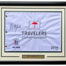 Phil Mickelson Signed Framed 27x21 2019 Travelers Championship Flag BAS H19908
