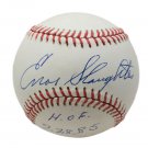 Enos Slaughter Cardinals Signed American League Baseball HOF Insc BAS H19706