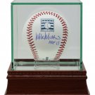 Mike Mussina Yankees Signed Official HOF Logo Baseball HOF 19 JSA w/ Glass Case