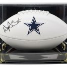 Dak Prescott Signed Cowboys Full Size Logo Football BAS w/ Acrylic Case