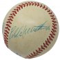 Willie Mays Eddie Mathews Signed Official AL Baseball PSA AE06612