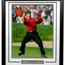 Tiger Woods Signed Framed 16x20 2008 PGA US Open Celebration Photo UDA