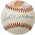 Ted Williams Red Sox Signed OAL Painted Ron Lewis Baseball BAS A62794