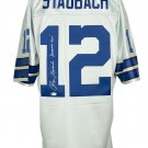 Roger Staubach Signed Cowboys NFL 100 M&N Platinum Jersey Americas Team BAS