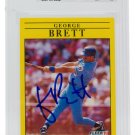 George Brett Signed Slabbed Royals 1991 Fleer #552 Trading Card BAS