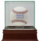 Edgar Martinez Mariners Signed MLB Baseball HOF insc w/Glass Display Case JSA