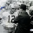 Roger Staubach Signed 8x10 Dallas Cowboys Photo w/ Tom Landry BAS