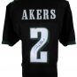 David Akers Signed Custom Black Pro-Style Football Jersey JSA