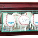 Wall Mounted Triple Baseball Cherrywood Display Case