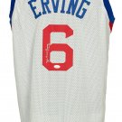 Julius Dr.J Erving Signed Custom White Pro-Style Basketball Jersey JSA WPP602018