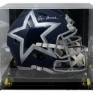 Roger Staubach Signed Cowboys Full Size AMP Replica Speed Helmet BAS w/ Case