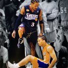 Allen Iverson Signed 16x20 76ers NBA Finals Step Over Lue Spotlight Photo JSA