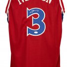 Allen Iverson Signed Custom Red Rookie Pro-Style Basketball Jersey JSA ITP