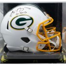 Aaron Rodgers Signed Packers FS White Matte Replica Speed Helmet Insc Fanatics