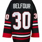 Ed Belfour Signed Custom Black Hockey Jersey JSA