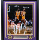 Magic Johnson & Abdul-Jabbar Signed Framed 16x20 LA Lakers Photo BAS