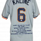 Al Kaline Signed Custom Grey Stat Baseball Jersey JSA