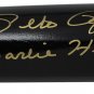 Pete Rose Signed Black Baseball Inscribed Bat Reds Charlie Hustle Gold JSA