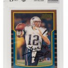 Tom Brady Signed 2000 #236 Bowman Patriots Rookie Football Card Slabbed BAS 9