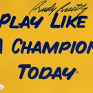 Rudy Ruettiger Signed 8x10 Play Like A Champion Today Quote Photo JSA
