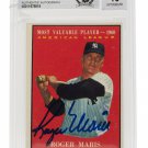 Roger Maris Signed 1961 #478 Topps Yankees Baseball Card Slabbed BAS 10 Auto