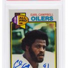 Earl Campbell Signed 1979 #390 Topps Oilers Football Card Insc. Slabbed PSA