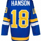 Hanson Brothers Triple Signed Custom Chiefs Slap Shot Hockey Jersey BAS