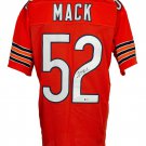 Khalil Mack Signed Orange Pro-Style Custom Football Jersey BAS