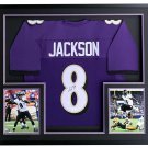 Lamar Jackson Signed Framed Custom Pro-Style Purple Jersey JSA