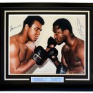 Muhammad Ali Joe Frazier Dual Signed Framed Boxing 16x20 Photo BAS JSA LOA
