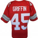 Archie Griffin Custom Red College Style Football Jersey Medium