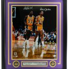 Magic Johnson+Kareem Abdul-Jabbar Lakers Signed Framed 16x20 Photo BAS ITP