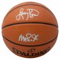 Larry Bird+Magic Johnson Dual Signed Spalding Replica Basketball w/Case BAS ITP