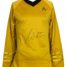 William Shatner Captain James T. Kirk Signed Yellow/Gold Star Trek Shirt JSA ITP