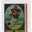 Jim Brown Signed Slabbed Browns 1958 Topps Rookie Card BAS 00011416734