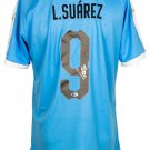 Luis Suarez Signed Blue Uruguay Puma Soccer Jersey BAS ITP Hologram