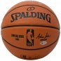 Larry Bird+Magic Johnson Dual Signed Spalding Replica Basketball BAS ITP