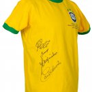 Brazil 1970 World Cup Multi Signed Jersey Pele Gerson Jairzinho Alberto PSA