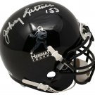 Johnny Lattner Notre Dame Signed Throwback Replica Mini Helmet Insc. BAS