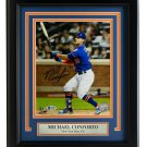 Michael Conforto Signed Framed 8x10 New York Mets Blue Jersey Photo BAS