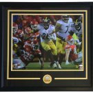 AS-IS Le'Veon Bell Signed Framed 16x20 Pittsburgh Steelers Run vs KC Photo JSA