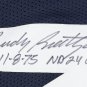 Rudy Ruettiger Signed Blue Custom College Style Jersey "11-8-75 ND 24 GT3" JSA