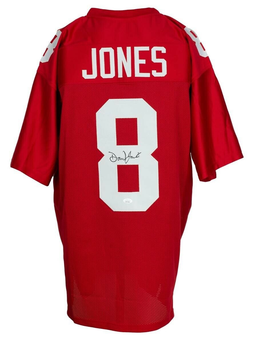 Daniel Jones Signed Custom Red Pro-Style Football Jersey JSA ITP