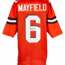 Baker Mayfield Signed Custom Orange Pro-Style Football Jersey JSA ITP