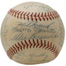 1953 Mantle Rizzuto Ford Yankees Team Signed Baseball +22 w/Case PSA/DNA AH41185