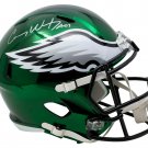 Carson Wentz Eagles Signed Green Chrome FS Speed Replica Helmet Fanatics 759