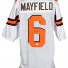 Baker Mayfield Signed Custom White Pro-Style Football Jersey JSA ITP