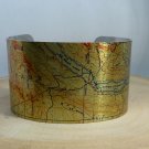 St. Mary Lake Montana Map Cuff Bracelet. Unique print bracelet for her or him.