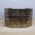 Spokane Washington Map Cuff Bracelet. Vintage print cuff for her or him.